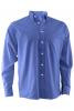 Men's Long Sleeve Button Down Oxford Shirt - French Blue/ Black Logo