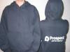 Heavy Cotton Hoodie Sweatshirt-Navy /White Logo