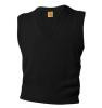 V-Neck Sleeveless Sweater Vest - Black with Silver logo