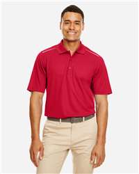 Men's Radiant Performance Piqué Polo with Reflective Piping - Red with Silver logo
