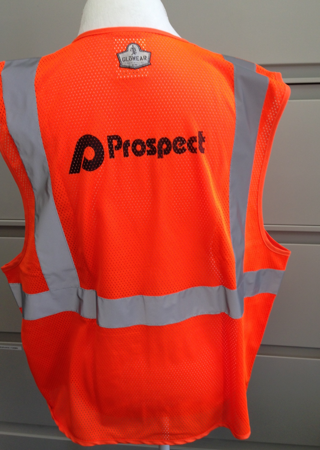 tyve Ambassadør grus Safety Orange Vest with Prospect Logo and pockets – Image Counts