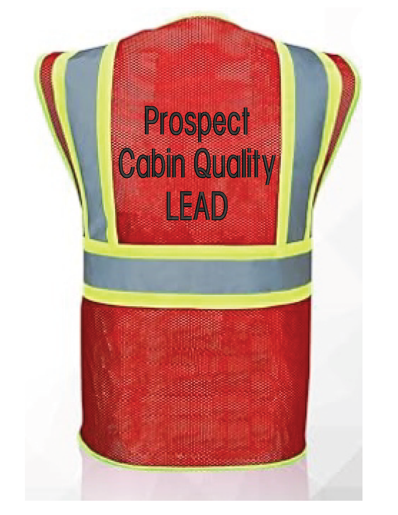 Red Safety Vest-Prospect Quality Cabin Lead