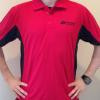 Short Sleeve Color Blocking Polo-Red/Black with Black Logo