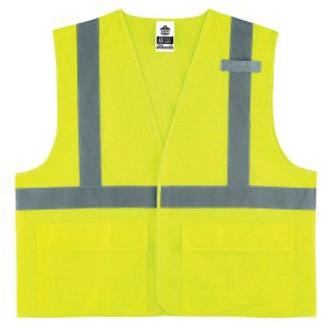 Safety Vest Lime with Pockets/Prospect Logo and Security on back