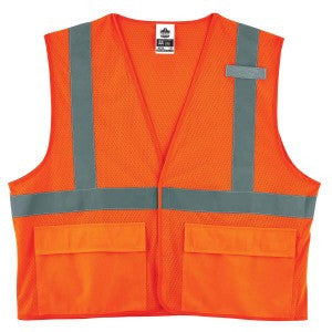 Safety Vest Orange with Pockets-Blank