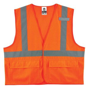 Safety Vest-Orange w/Express Connection on back in Black and on Pocket