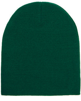 Cuffed Knit Cap/ Spruce Green with Silver Logo
