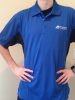 Short Sleeve Color Blocking Polo-Royal/Black with Silver Logo