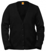 V-Neck Button Cardigan-Black/Silver Prospect Logo