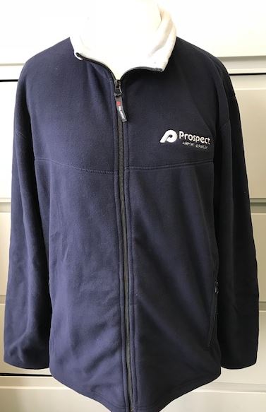 Fleece Jacket / Navy with Grey Trim and Silver Logo