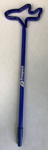 Airplane Shaped Blue Pen with White Prospect logo