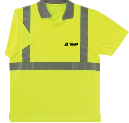 Hi Visibility Polo shirt with Black Logo on pocket and back