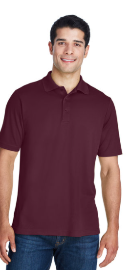 Short Sleeve Burgundy Polo with White Logo