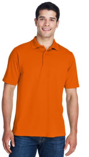 Short Sleeve Orange Polo with White Logo