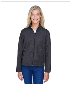 Women's Voyage Fleece Jacket-Charcoal Grey with Silver Logo