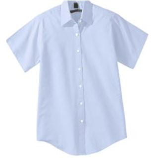 Women's Short Sleeve Pinpoint Oxford Shirt - Blue