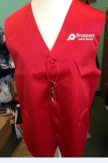 Satin Vest Red With Silver Logo