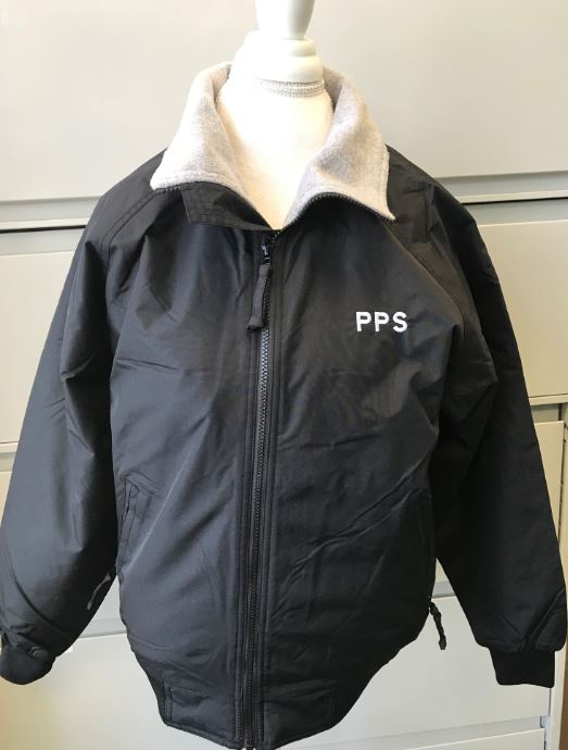 Medium Weight Jacket - Black with White PPS  Logo