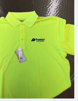 Yellow Safety Polo Shirt with Black Prospect Logo