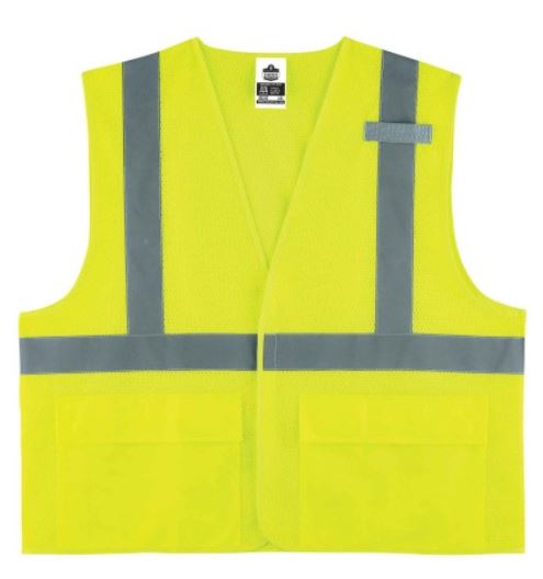 Safety Vest- Lime  BLANK with Pockets