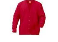 V-Neck Button Cardigan Sweater-Red/Silver Logo