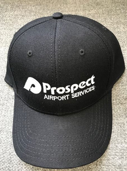 Hat-Prospect Baseball Cap - Wool Blend - Black with White Logo