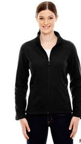 Women's Fleece Jacket-Black with Silver Logo