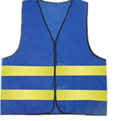 Blue Safety Vest with Yellow Reflective Strips-BLANK
