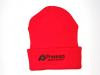 Hat- Cuffed Knit Cap/Red with Black Logo
