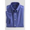 Women's S/S Button Down Oxford Shirt-French Blue with Black Logo