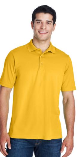 Short Sleeve Gold Polo with White Logo