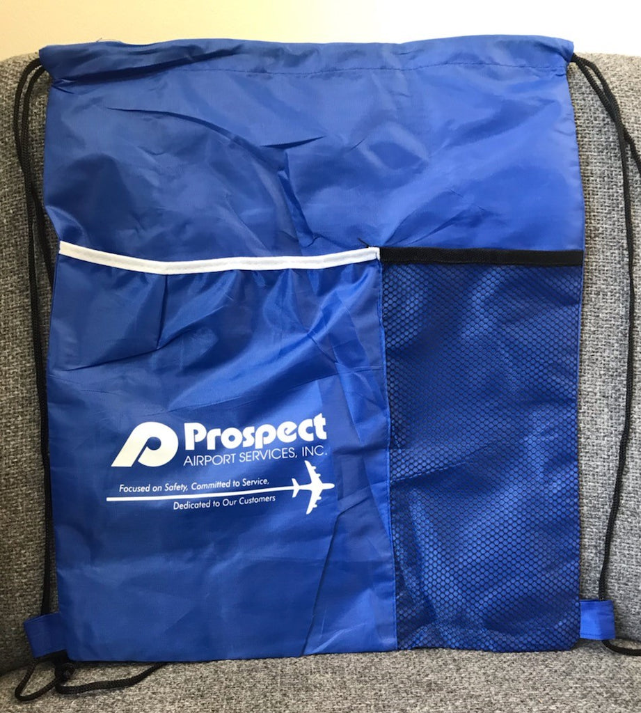 Royal Cinch Bag with Pockets and Logo