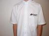 Women's Short Sleeve Button Down Oxford Shirt - White with Black Logo