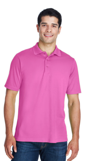 Short Sleeve Pink Polo with Silver Logo