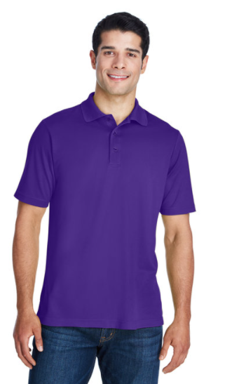 Short Sleeve Purple Polo with Silver Logo