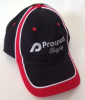 Hat-Prospect Baseball Cap - Black/Red/White Stripe - White Skycap