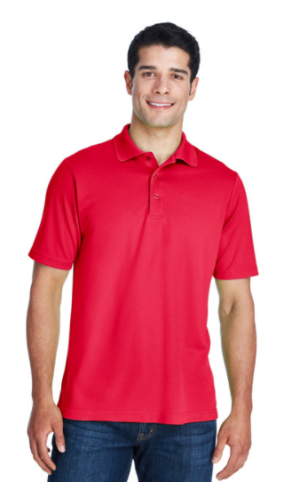 Short Sleeve Red Polo with White Logo