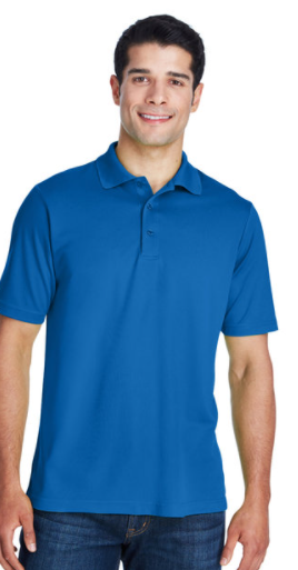 Short Sleeve Royal Polo with White Logo