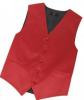 Satin Vest Red With Silver Logo