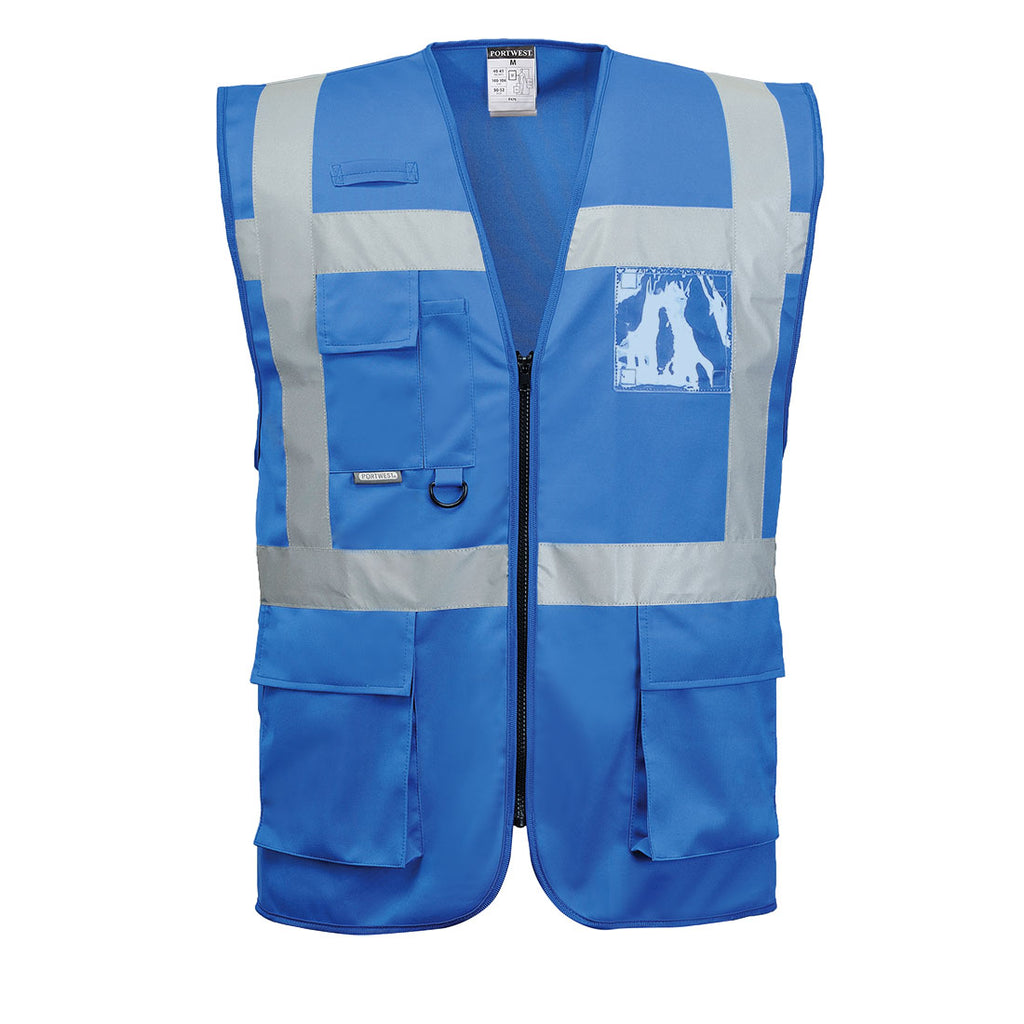 Safety Vest Blue-Prospect Logo/Supervisor/Cabin on back in black