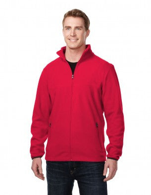 Red Fleece Jacket with Black Logo