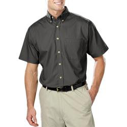 Men's Short Sleeve Poplin Shirt - Graphite with Silver Prospect Logo