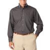 Men's Long Sleeve Poplin Shirt - Graphite With Silver Logo