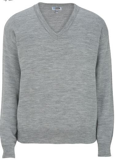 V-Neck Sweater-Grey Frost with Black Prospect Logo