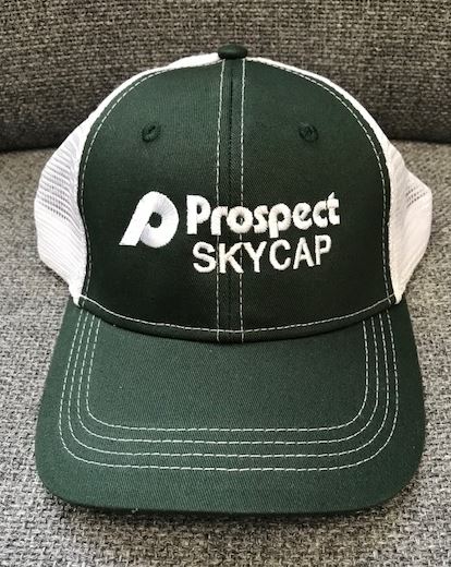 Prospect Baseball Cap-Green/White Mesh / White Logo and Skycap