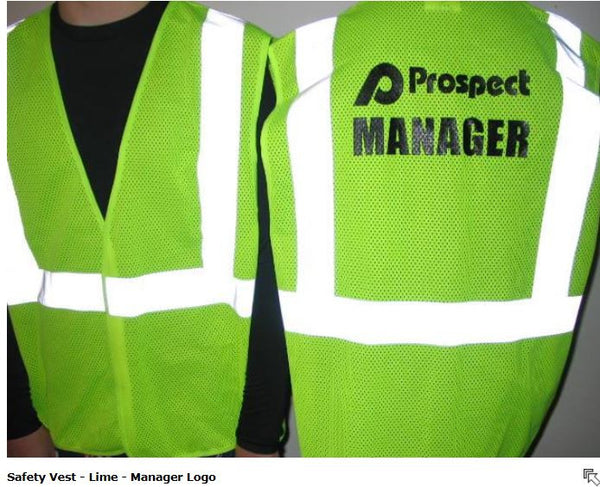 Safety Vest - Lime - Manager Logo